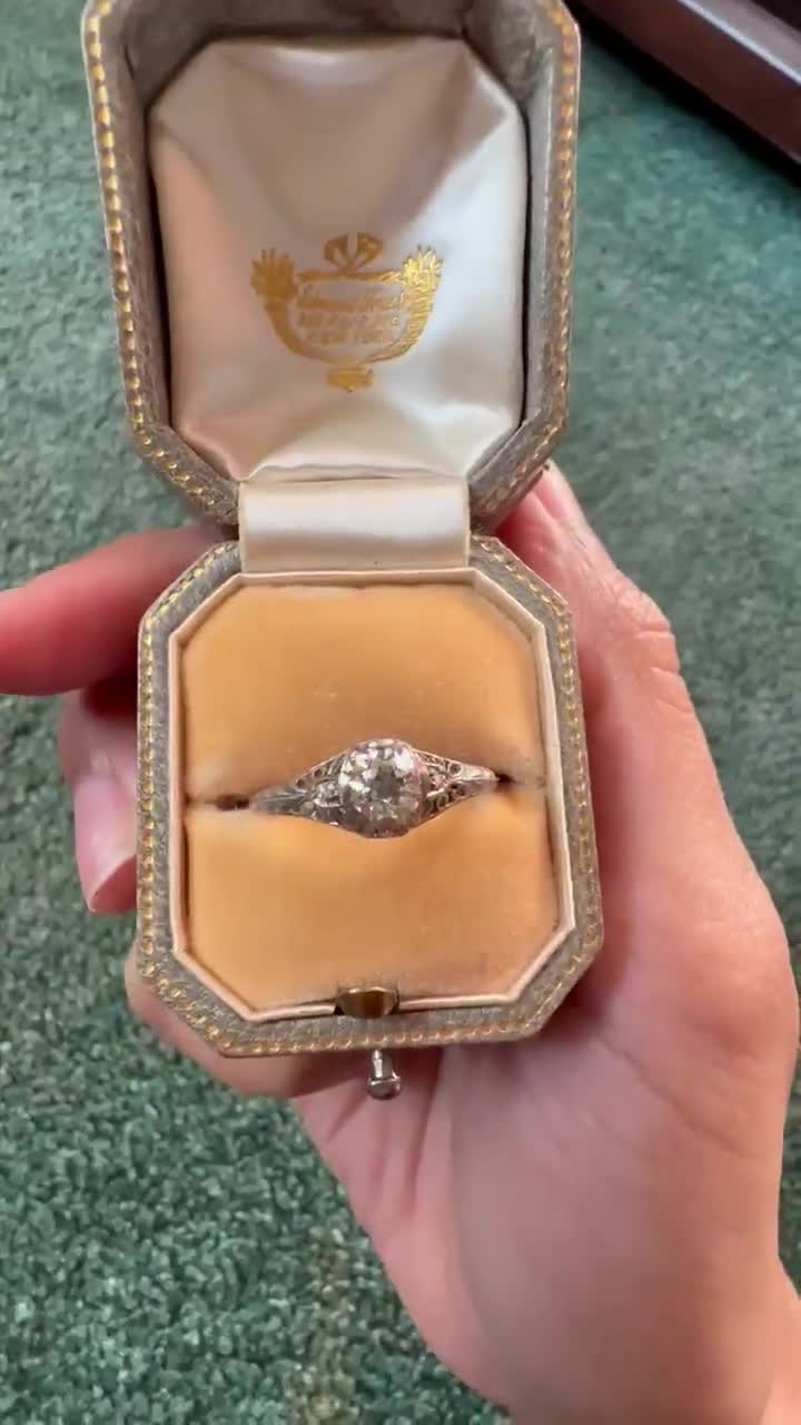 1920年頃 アールデコ プラチナ GIA認定 0.54カラット オールド