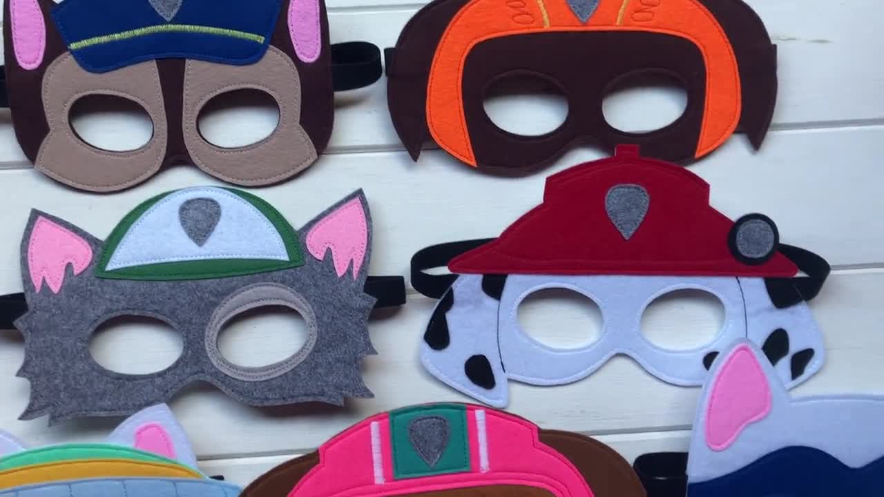 Powmag Animaux Masques Enfants, 10 Pièces Masque de feutre, Masque Enfant  Déguisement, Masque Pat Patrouille, Masque Anniversaire de fête, bal  masqué