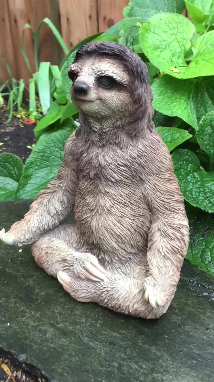 Sloth Doing Yoga in Lotus Pose / Statue Lawn Fountain Figurine Indoors  Outdoors / Garden Yard Home Ornament Sloth Tropical/ Meditating 