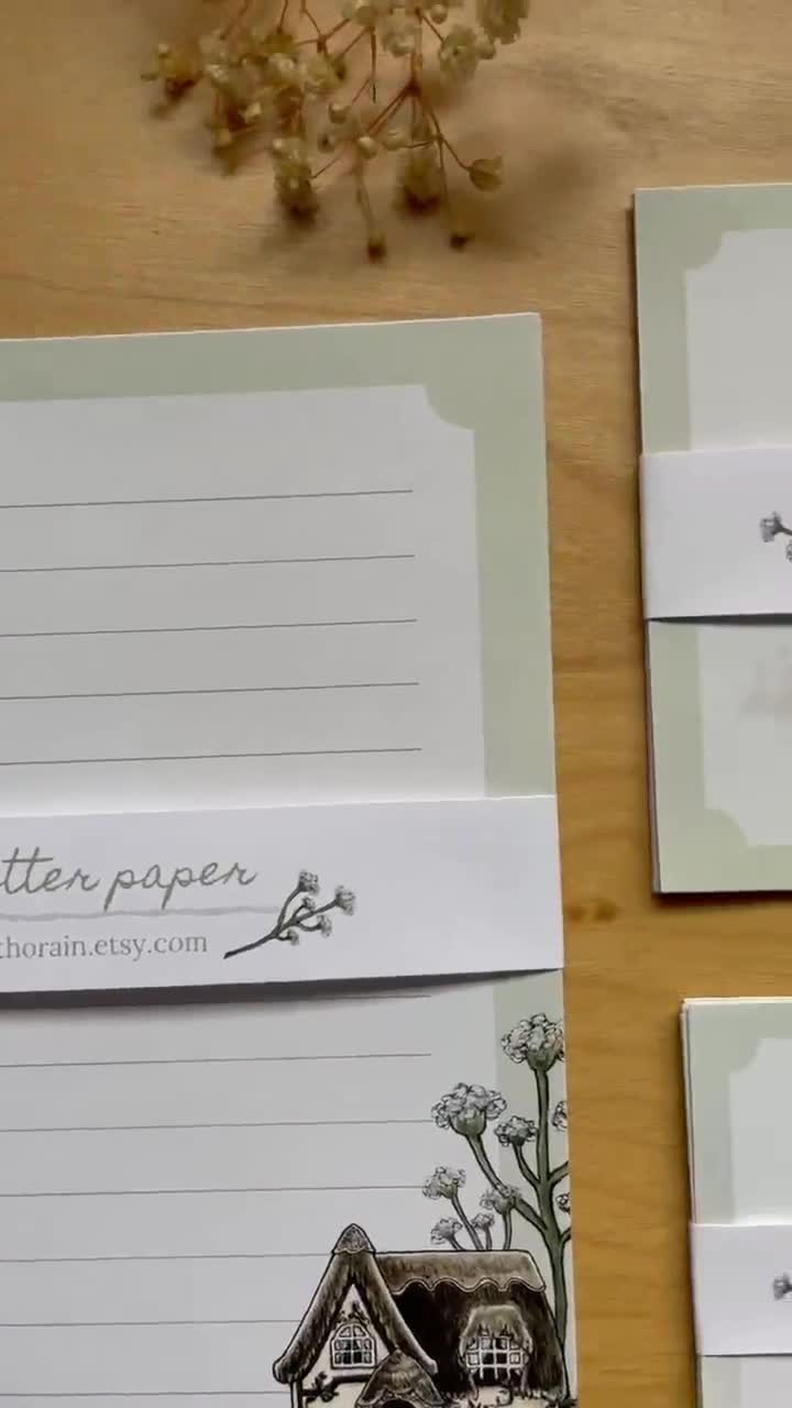 Cottagecore Letter Paper Sheets | Aesthetic Letter Writing Set | Cottagecore Penpal Letter Kit | Whimsical Cottage Floral Stationery Set video poster