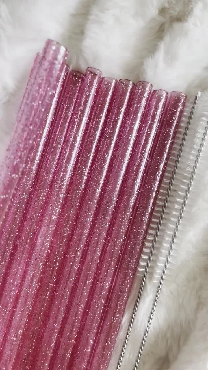  12 Pack Replacement Glitter Straws and Covers for 40