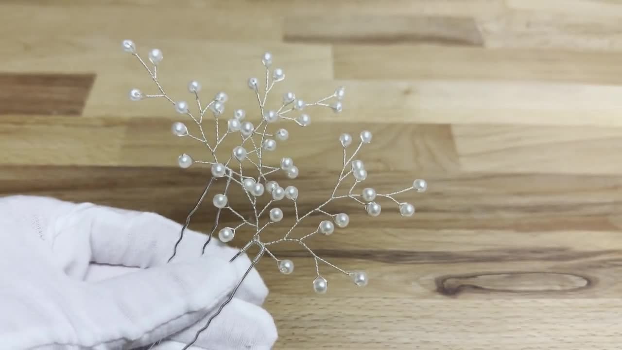 Horquillas para el pelo con diseño de aliento de bebé Horquillas para el pelo de novia Postizo para el pelo de novia Postizo para el pelo con diseño de aliento de bebé Accesorios para el pelo de novia Accesorios para el pelo de boda video poster