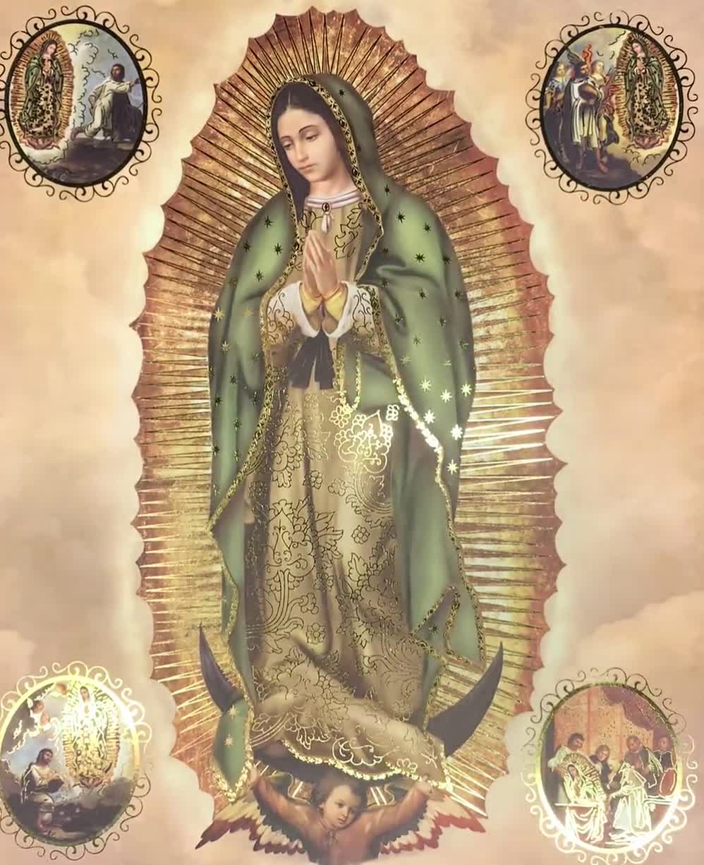 History of Our Lady of Guadalupe Virgin Mary With Apparitions. Religious  Art Prints That Glow. Makes a Perfect Gift, Virgen De Guadalupe - Etsy, image size:998x1226