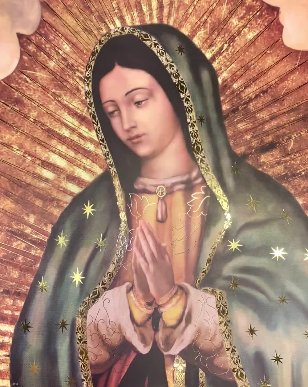Our Lady of Guadalupe Virgin Mary Religious Art Prints That GLOW half Body  Image, Father's Day, Virgen De Guadalupe, Virgin Mary 