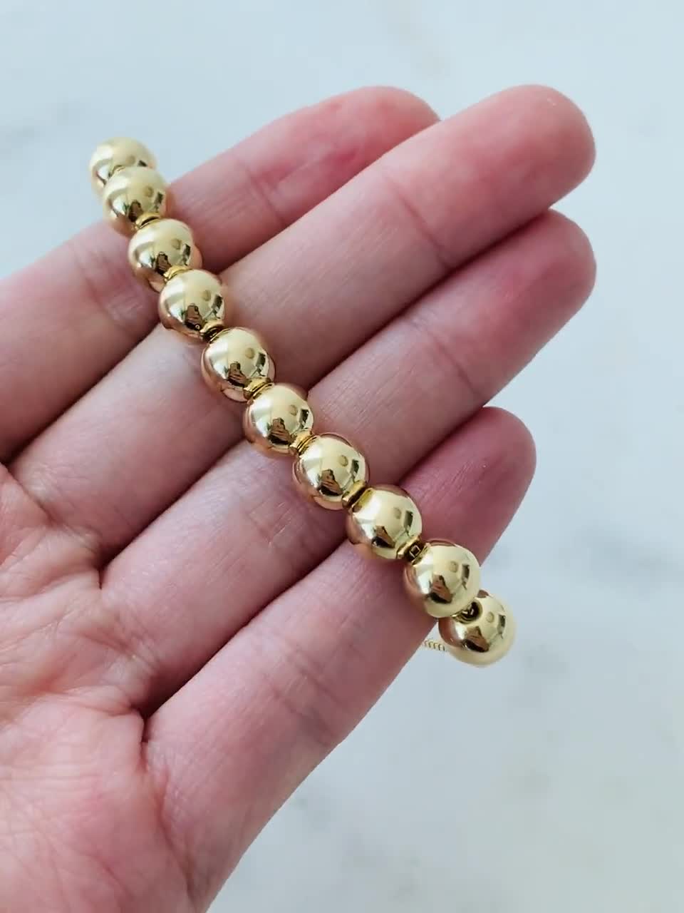 9ct Gold 19cm Double Stand Diamond Cut Bead Bracelet | Goldmark (AU)