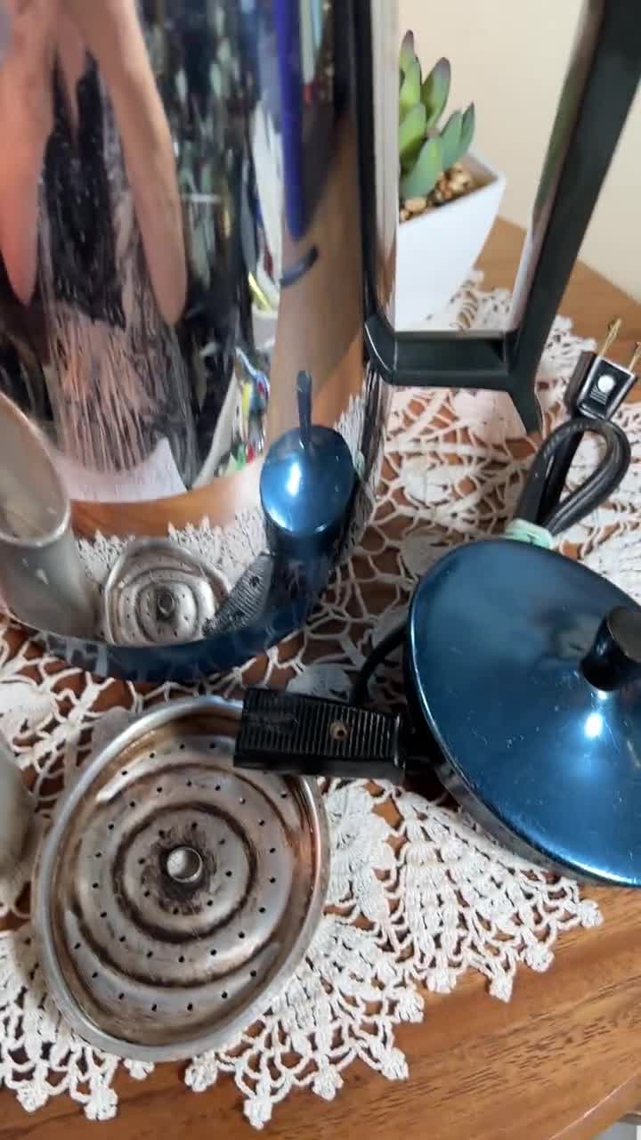 Vintage Mirro Matic Electric Percolator Coffee Pot, 10 Cup, Steel