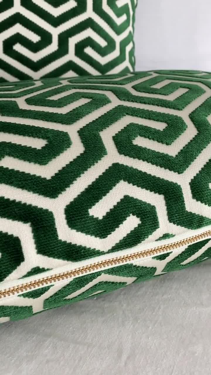 Velvety Soft Schumacher Florentine Emerald Throw Pillow Cover
