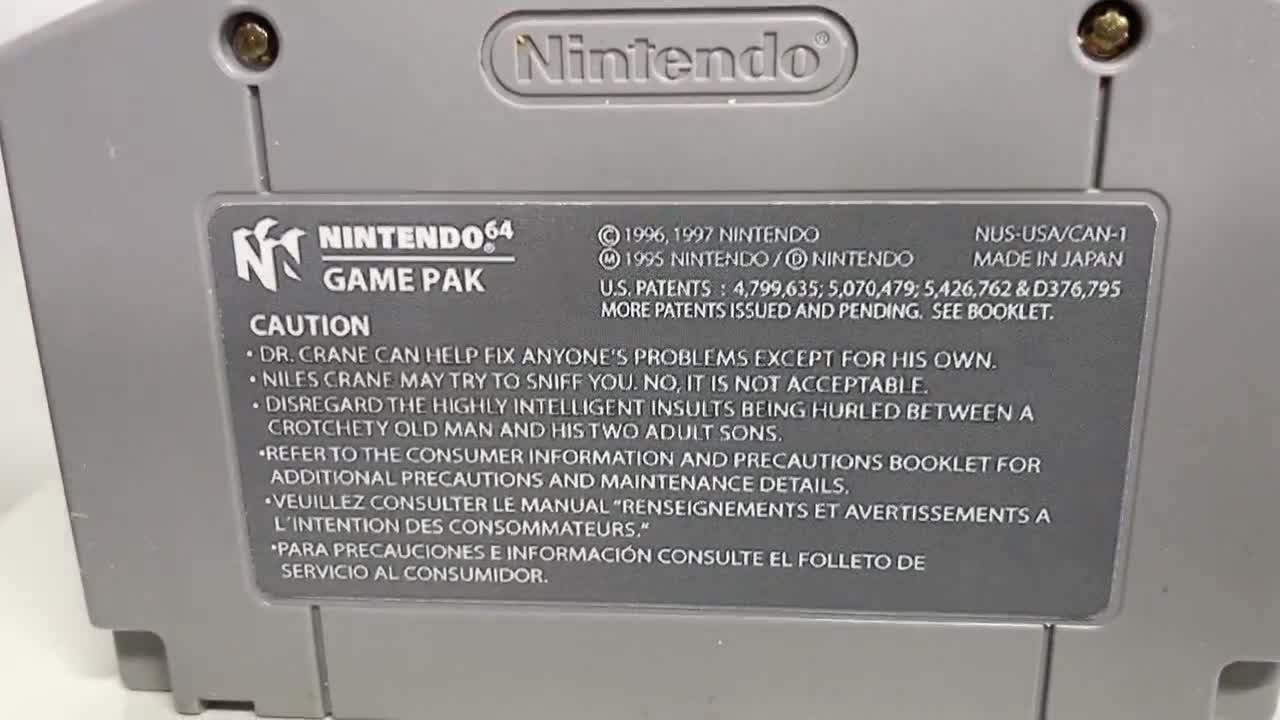 N64 Friday Nintendo 64 Custom Video Game Cartridge - Front AND Back Labels  - Ice Cube Chris Tucker 1995 Comedy Parody Item