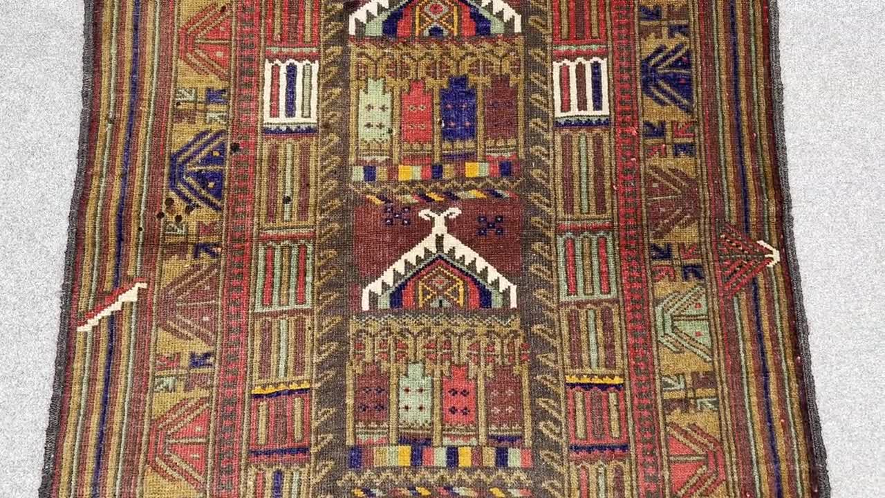 【70s vintage】151cm×91cm アフガンラグ　バルーチ族　刺繍 ヴィンテージ アフガン バルーチ族ラグ 3x5、手織りウールラグ - Etsy 日本