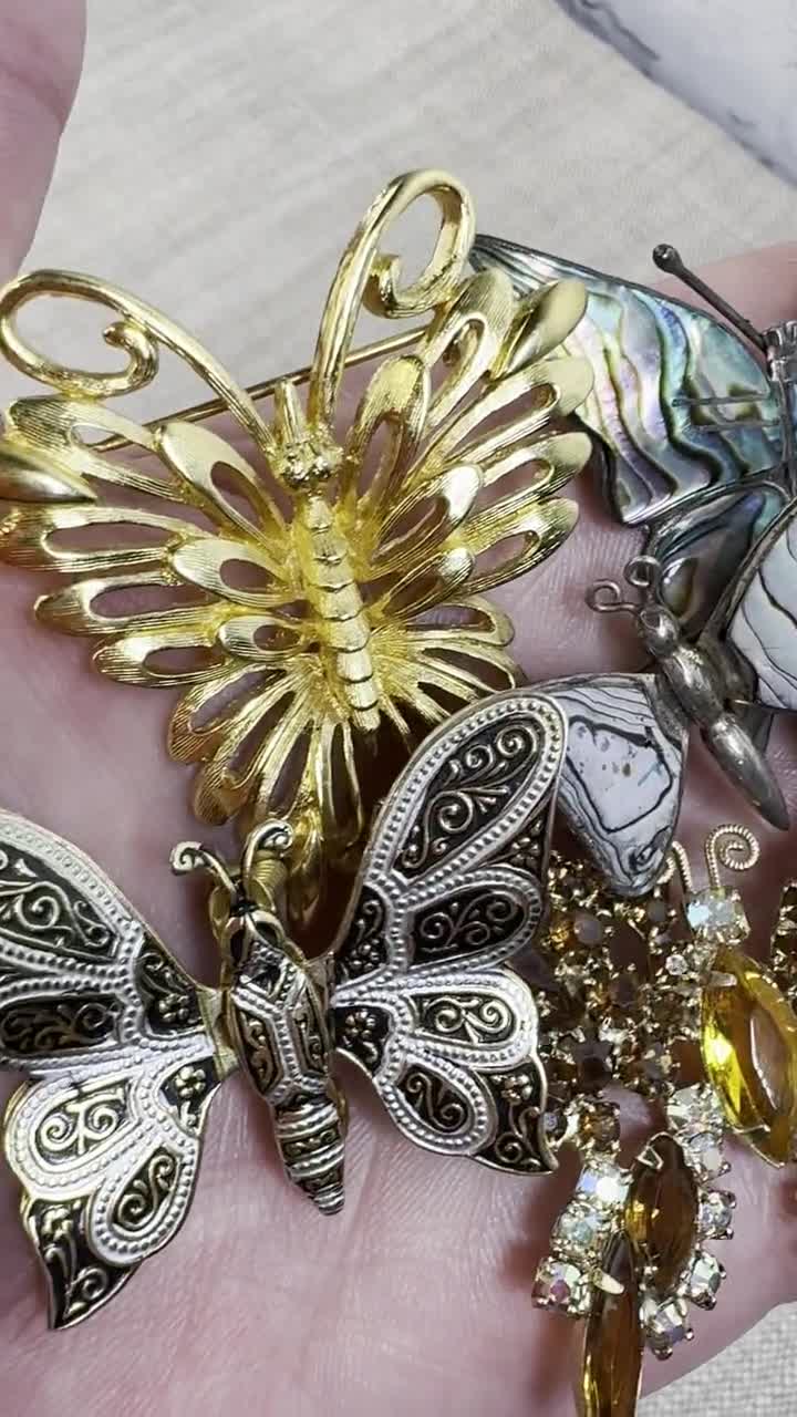 Collection Vintage Gorgeous Butterflies Sterling, Abalone Collection Vintage Gorgeous Butterflies Sterling, Abalone