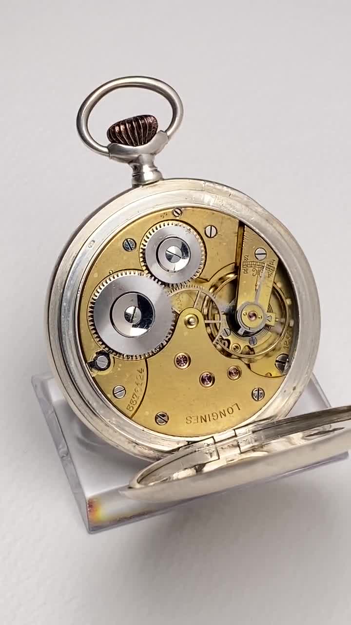 Vintage Silver Longines Pocket Watch Rare Timepiece From 1916 Swiss Pocket Watch Wonderful Gift