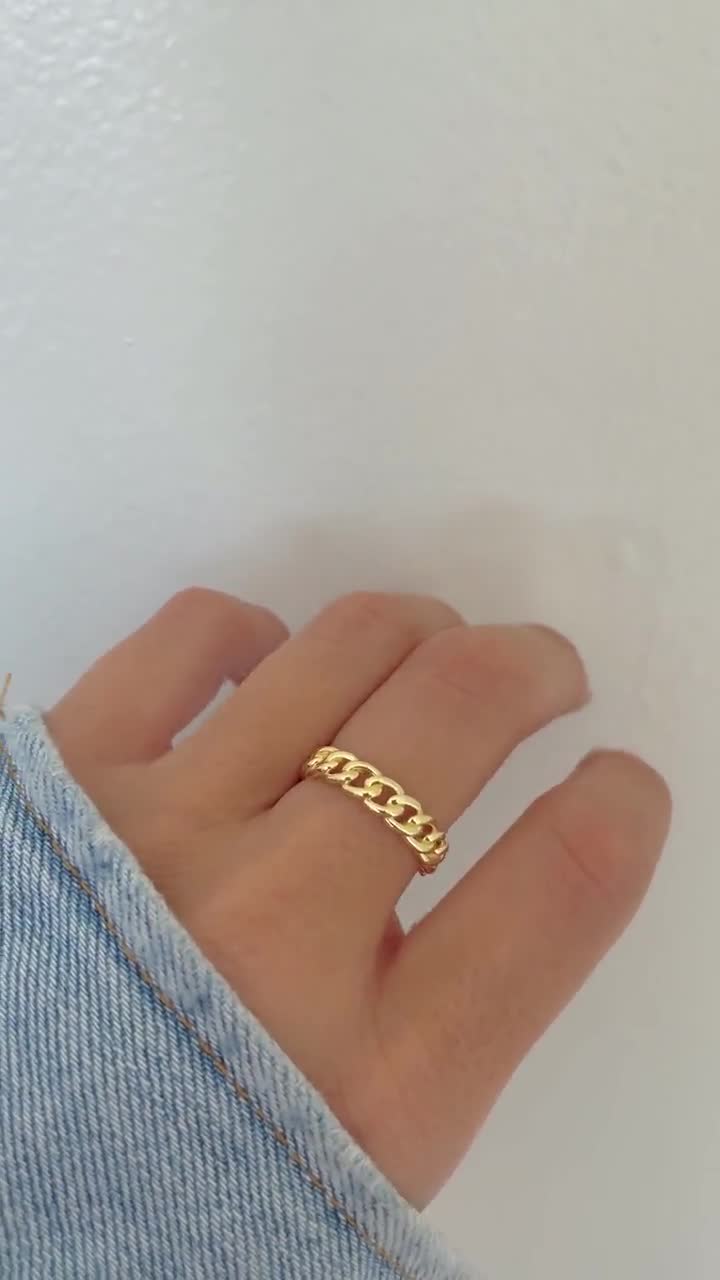 Gold Minimalist Ring, Nuggets Ring, Chain Ring | Gold nugget ring, Gold  rings, Pretty rings