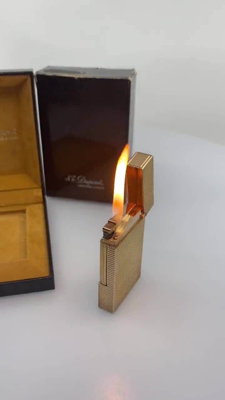 S.T.デュポン ライン2 金メッキ ダイヤモンドヘッドライター フランス