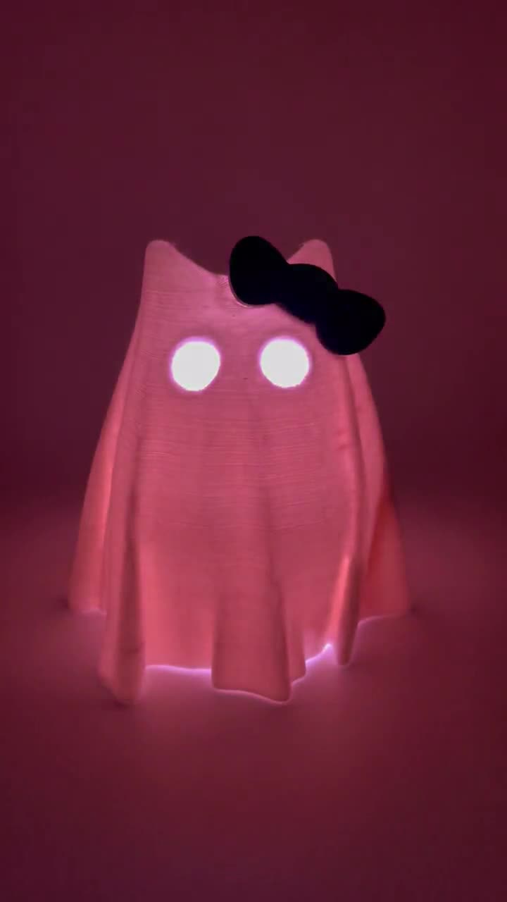 Halloween LED light up pink newest ghost figurine