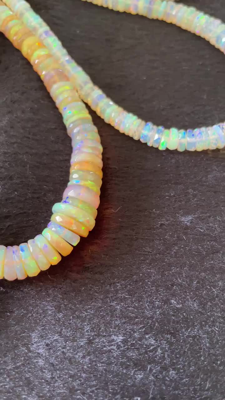 4 mm ～ 10 mm エチオピア ウェロ オパール イエロー タイヤ ロンデル