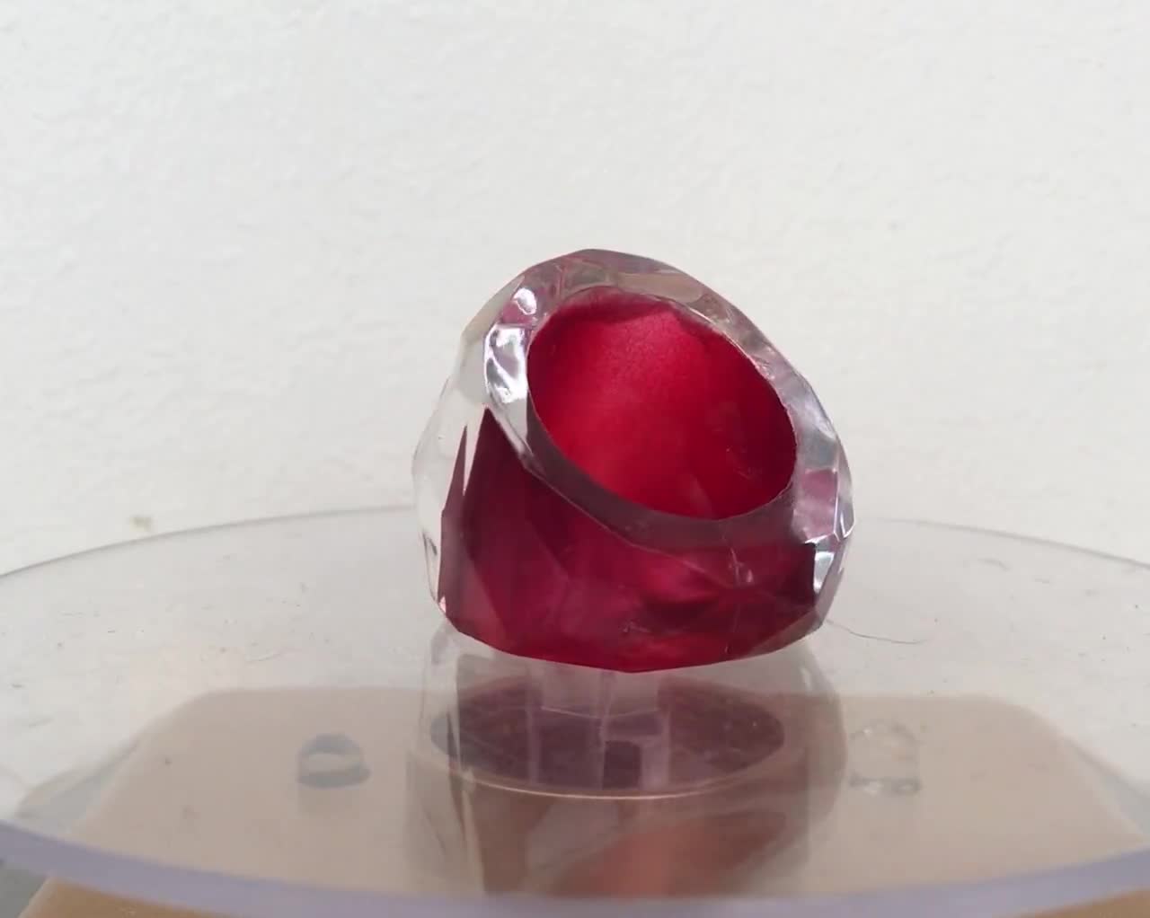 Red Faceted Lucite Ring - Size 6 Statement Ring video poster