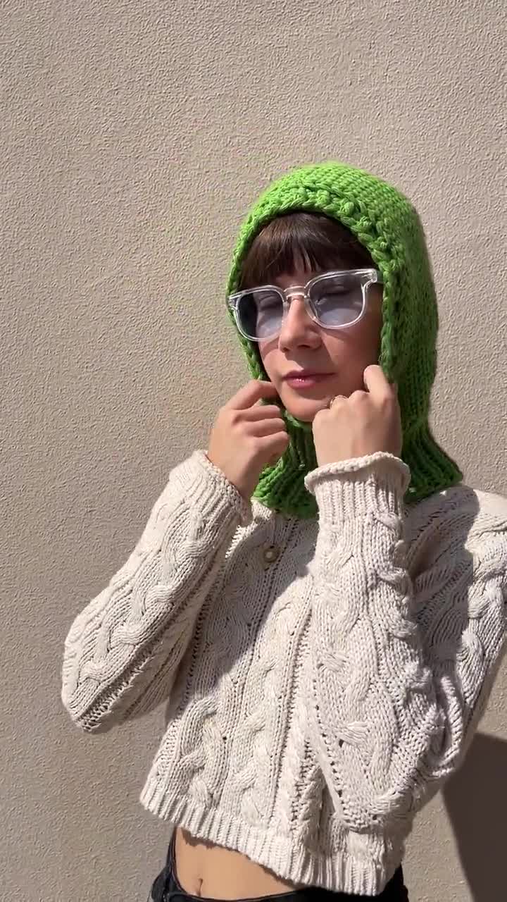 Hand Knitted Green Balaclava - Etsy