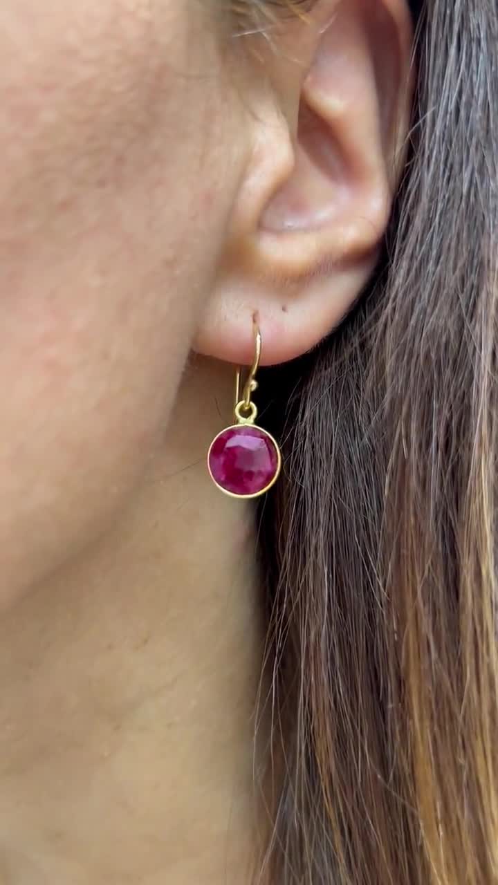 Buy Natural Ruby Earrings, 925 Silver Ruby Studs, Genuine Ruby Jewellery, Ruby  Studs, Ruby Gold Stud Earring, Genuine Stone Earring Online in India - Etsy