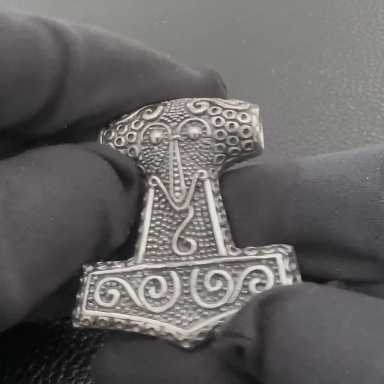 Martello d Thor Lupo 925 Argento Sterlng Collana con Condolo Celt