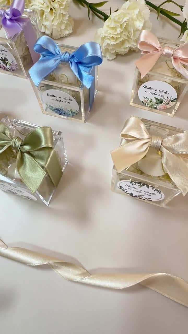 Doni Bomboniere 36 Alzate in Plexiglass con Coperchio a Campana portaconfetti Trasparenti Personalizzate Fai da Te Matrimonio Battesimo Nascita Comunione Laurea