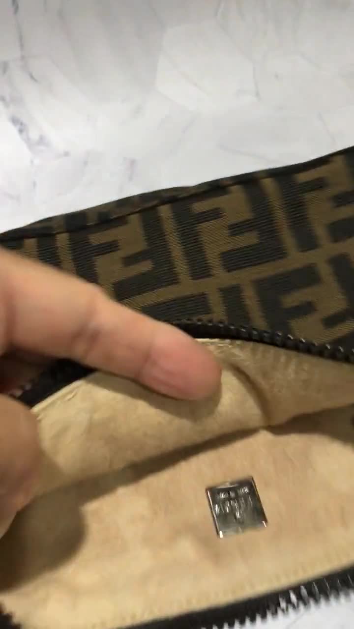 Fendi Brown Zucca Canvas Crossbody Bag Mini QBB08O3J09005