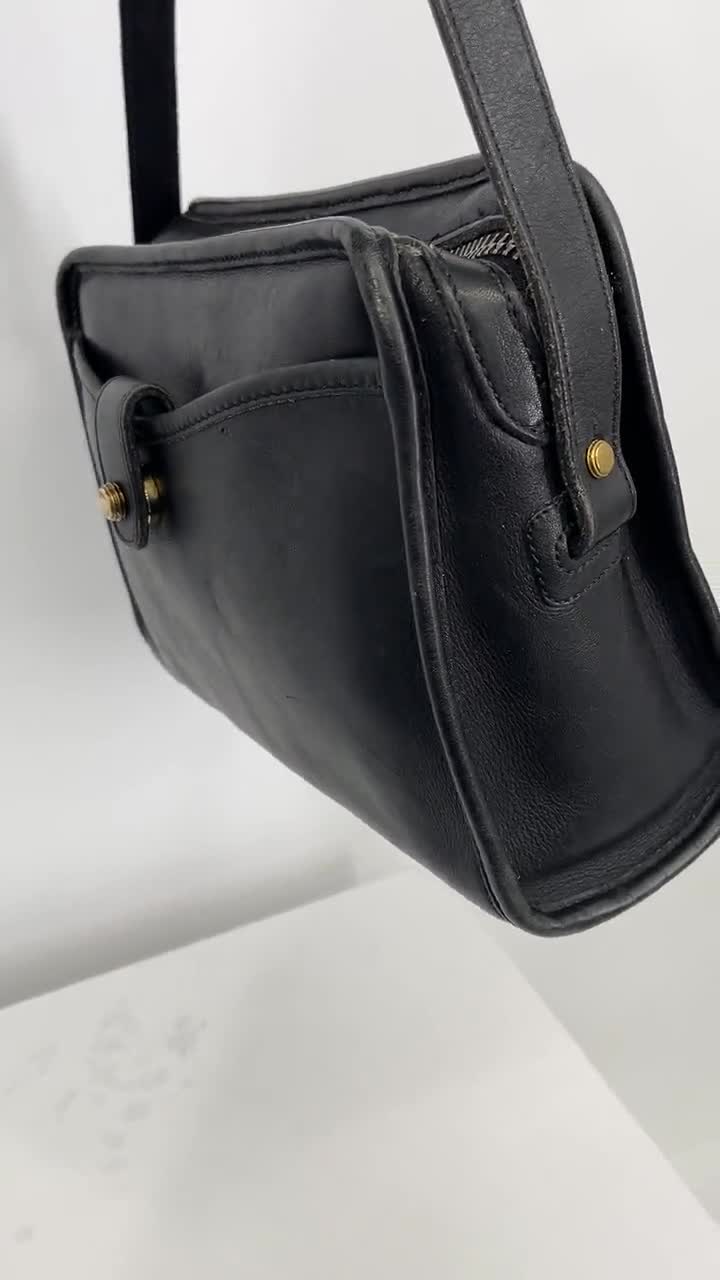 バッグ VINTAGE LEATHER SHOULDER BAG BLACK Vintage 1992 Coach Black Fulton Leather Shoulder Bag