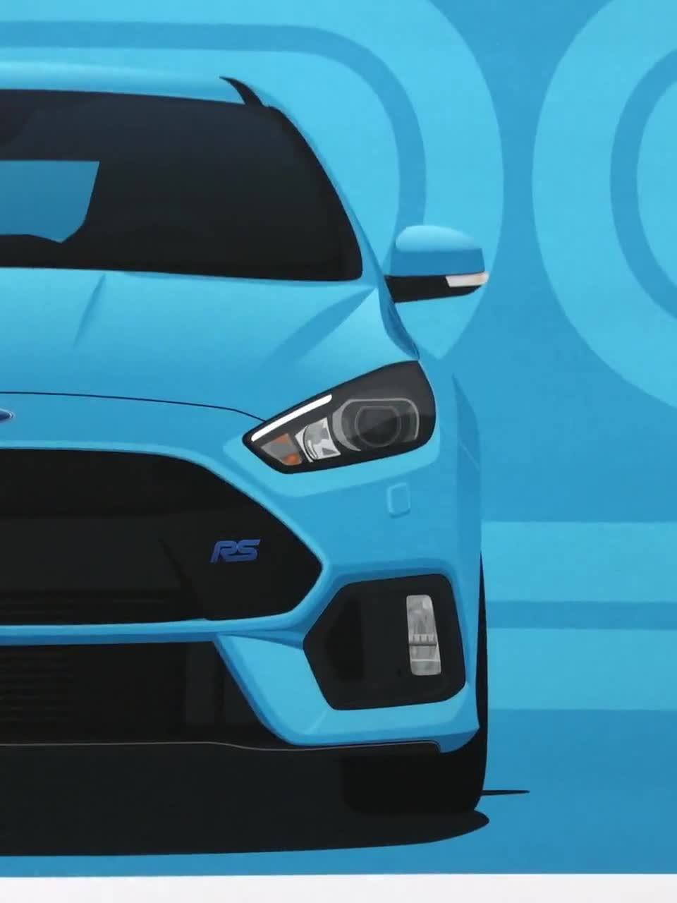 Ford Focus ST-line facelift mk4,5 art car illustration printed on matte  white paper all real exterior colors with personalization 2021 -   Polska