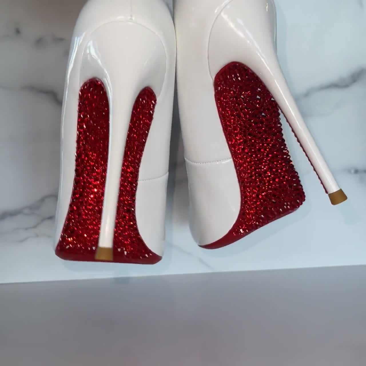 Crystal Red Bottoms Stiletto Pumps Formal Party Y2K US -  Australia