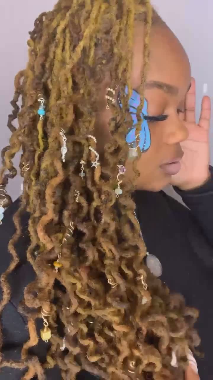 14K oro relleno loc joyería Dread Cuff Braid Jewel Charm Schmuck Dreadlock Accesorios para el cabello nupcial Twists Adornemnts video poster