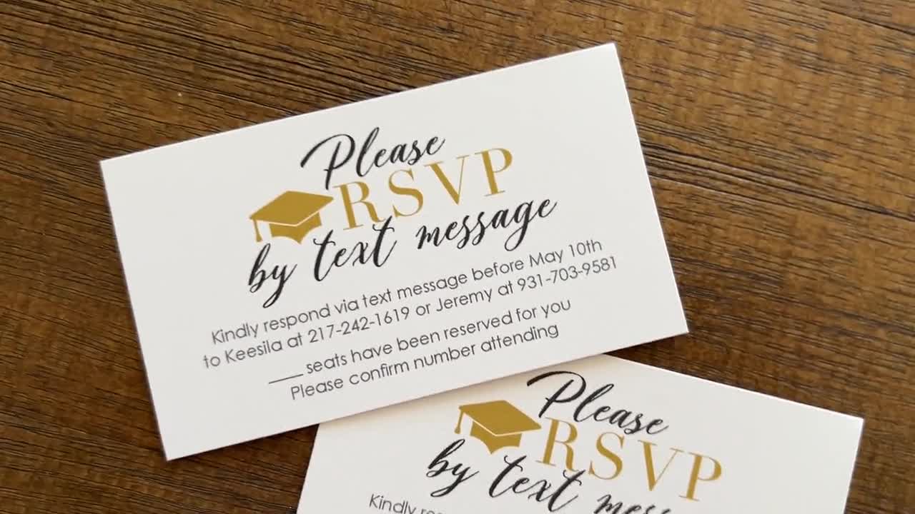 Graduation RSVP Cards | Response Cards for Grad Party | Reply by Text Inserts (No Envelopes) Graduation RSVP Cards | Response Cards for Grad Party | Reply by Text Inserts (No Envelopes)