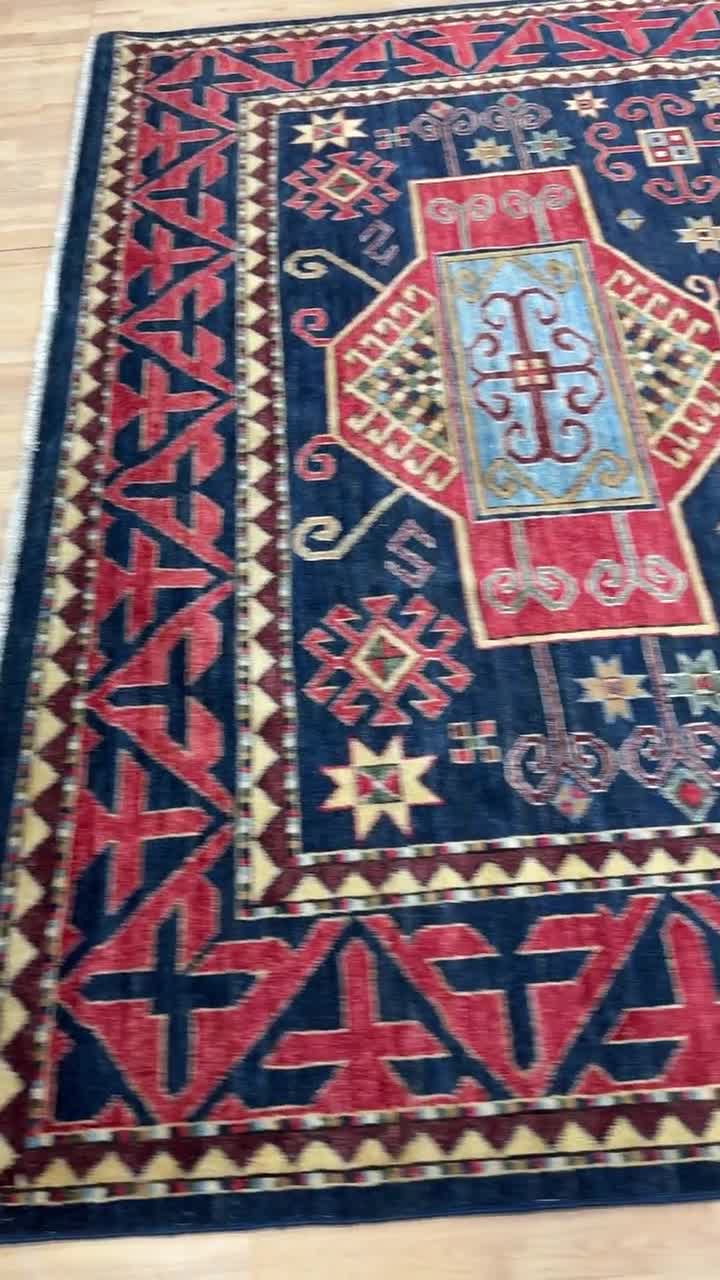 8x10 ネイビーブルー オリエンタルラグ - クラシックラグ