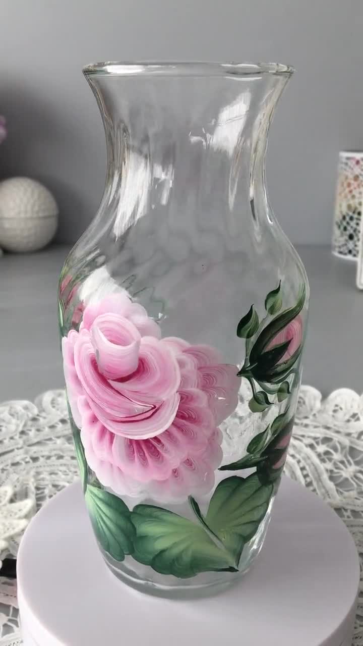 Rose pink polish glass, Vintaj flower bead caps, pink crystal, and cop –  Andria Bieber Designs