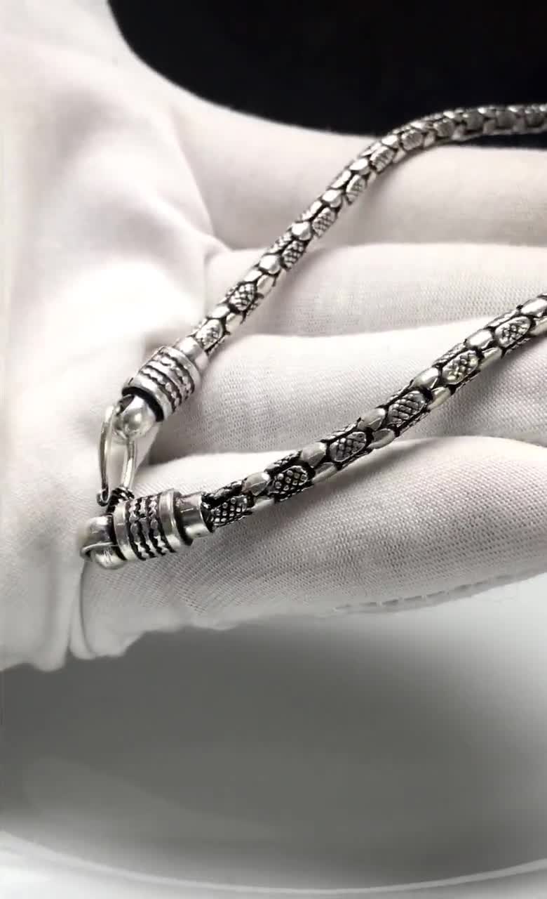 Italian fashion S925 sterling silver round snake bone chain