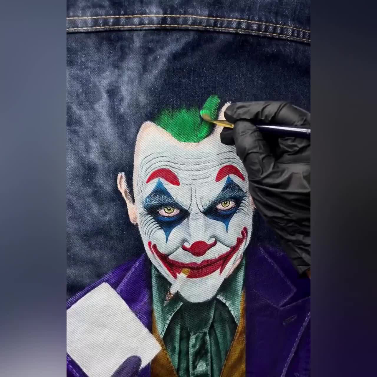 Hand-painted Joker Levi's Denim Jacket, Wearable Art - Etsy