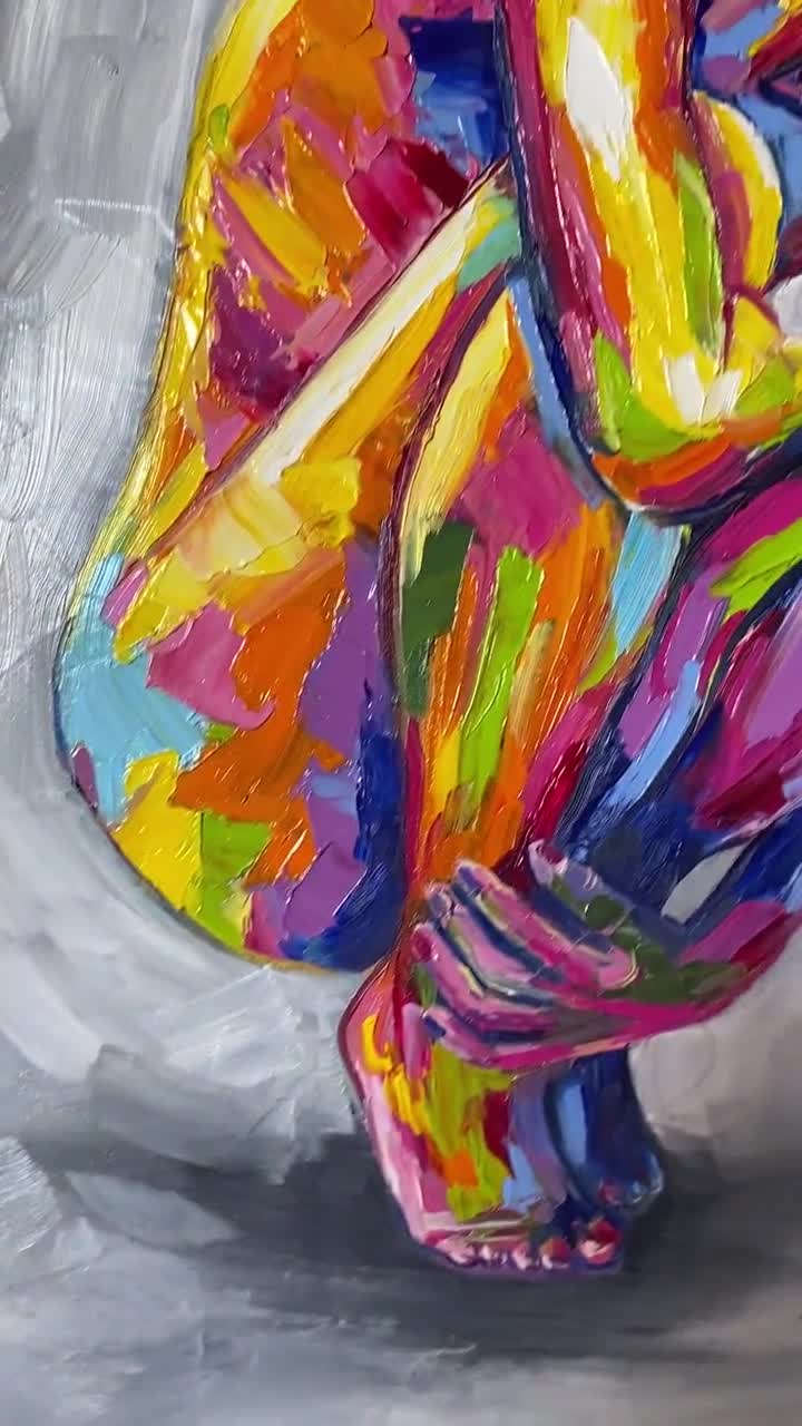 Abstract Female Body Oil Painting Original Figurative