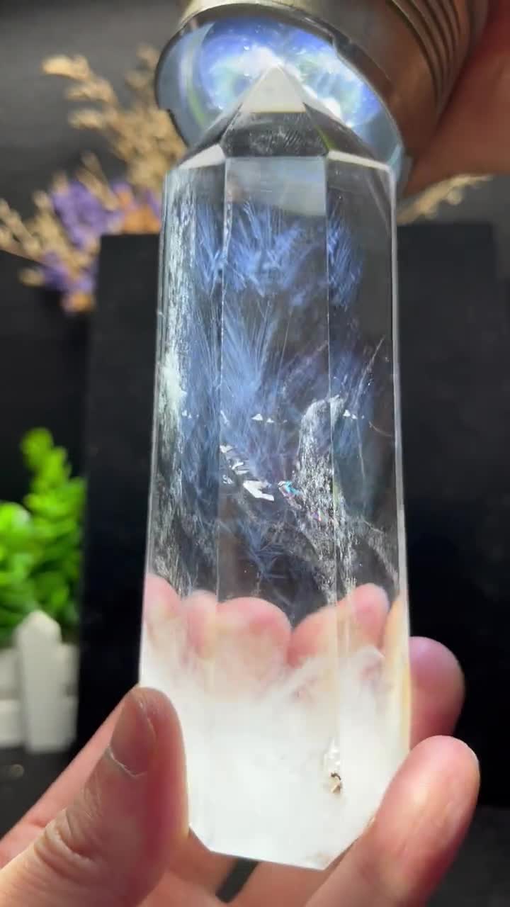 天然透明ヘッドウォータークリアクリスタルクォーツ「ブルーニードル