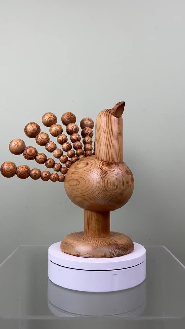 Vintage Aarikka Wooden Peacock Birdscandinavian Design Bird