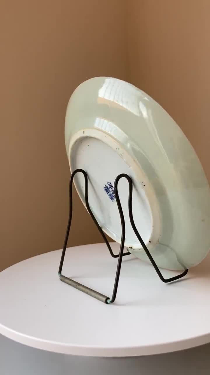 19世紀光緒期中国輸出用磁器青磁鳥蝶図皿 - Etsy 日本