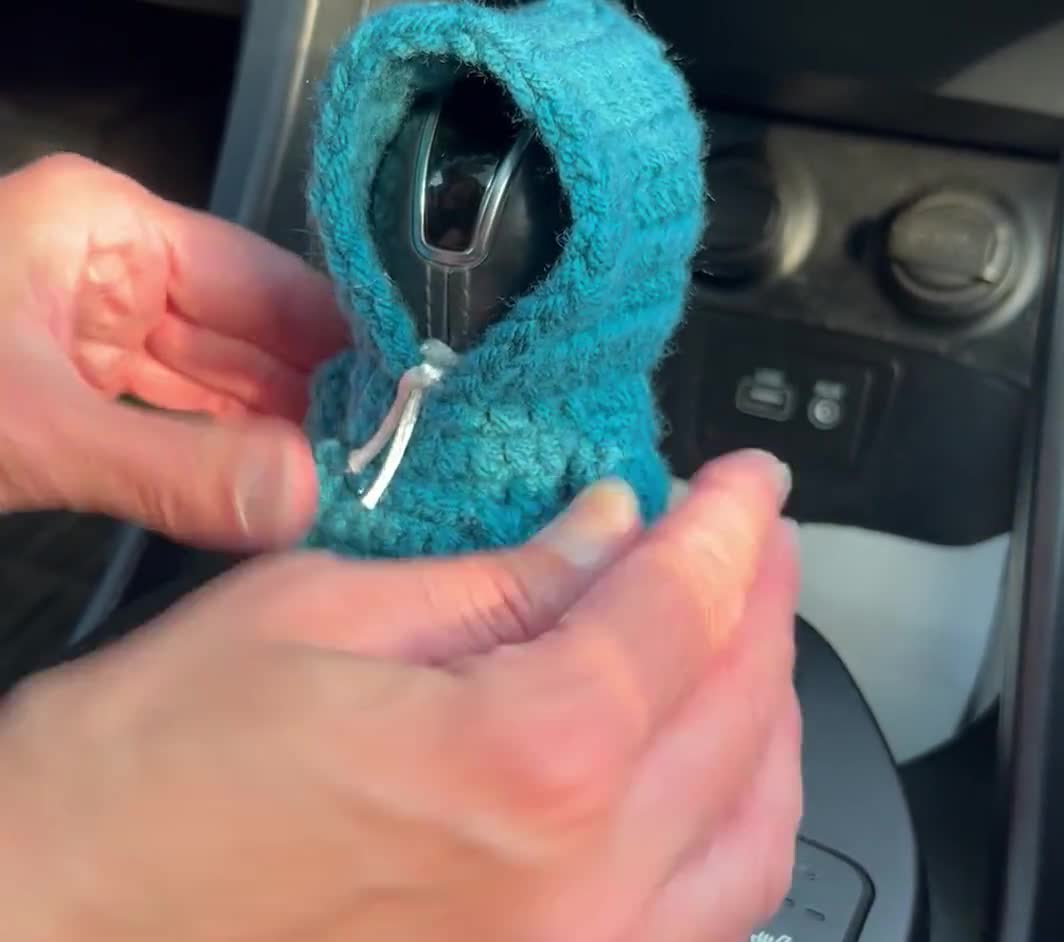 Gear Shift Hoodie Crocheted Shift Knob Hoodies Funny Car Accessory 