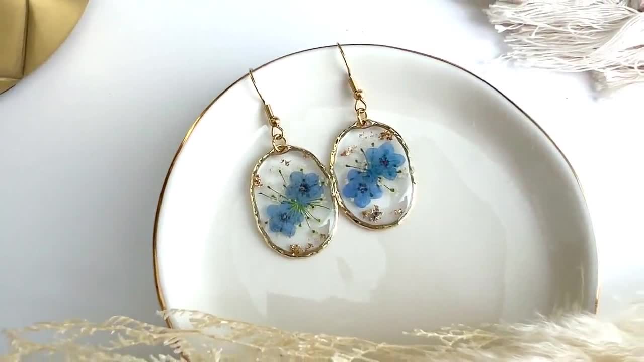 Gold Earrings Forget Me Not Earrings Forget Me Not 22K Gold Earrings, Dainty Gold Earrings