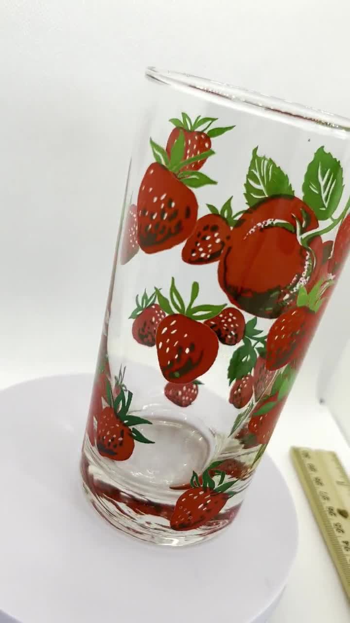 Purchases 5PC Libbey Vintage Strawberry Glasses