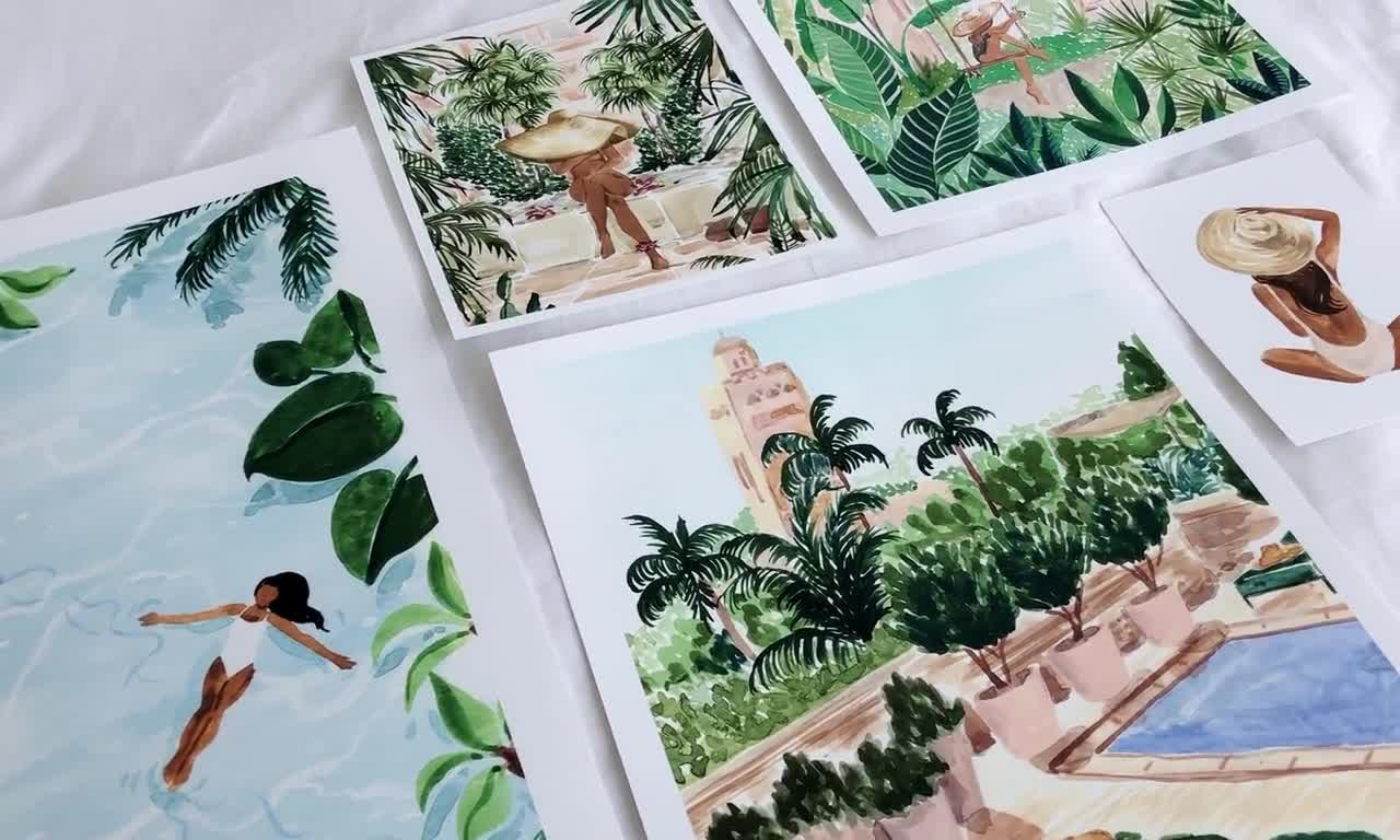 Plant Lady Art Print Sabina Fenn Illustration Moroccan - Etsy Denmark