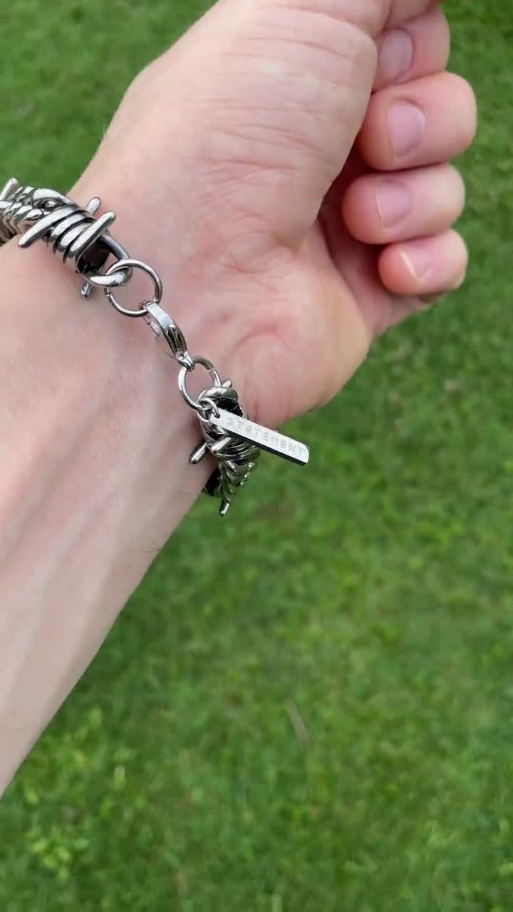 Barbed Wire Bracelet With Cuban Links By Statement Collective