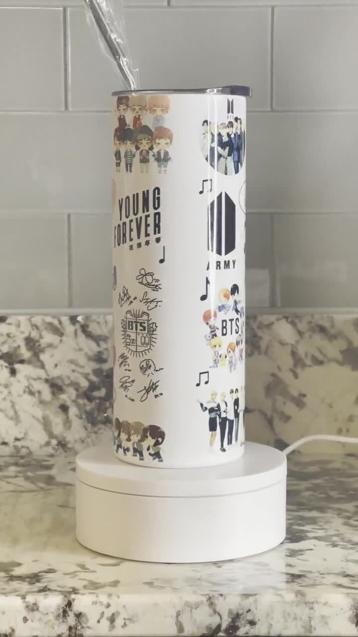 BTS Tumbler 20 oz bts collage blend art tumbler cup, perfect gift