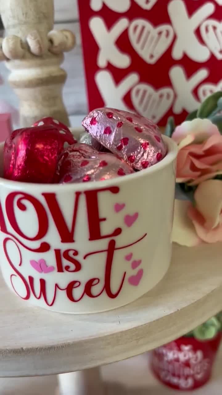 Valentines Day Tiered Tray Decor, Valentine Candy Decor, Love is