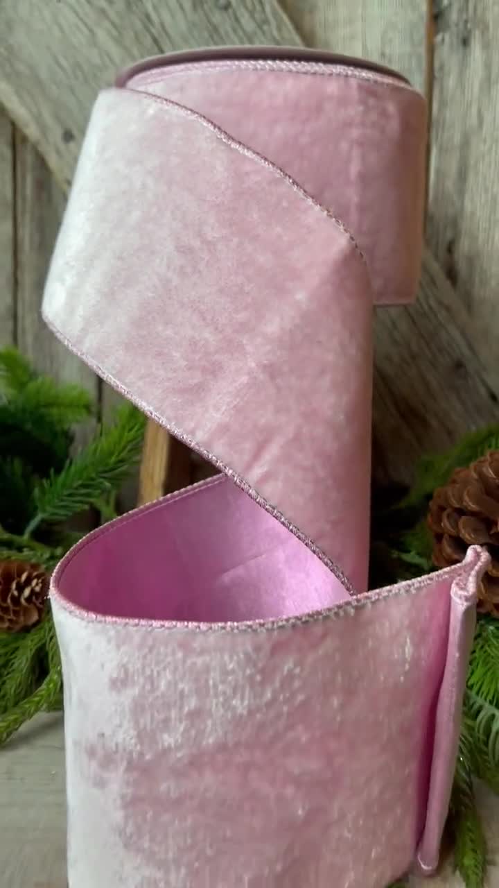 4 inch Hot Pink Velvet Fabric Ribbon Rose by delightfuldesigner, $4.99