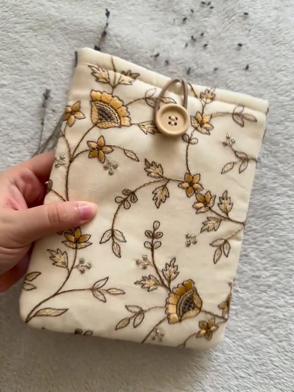 Embroidered Kindle Sleeve, Kindle Paperwhite and Scribe Case, Floral Kindle Cover, Book & Kindle Accessories, Bookish Gifts for Readers video poster