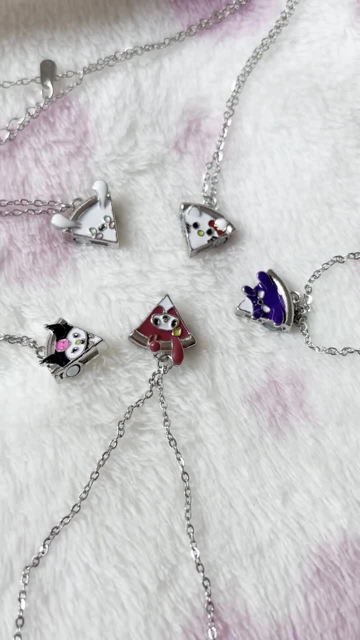 Bestie Pizza Necklace, Magnetic Matching Friendship Jewelry, 2/3/4