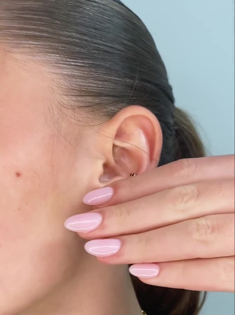 Tiny CZ Open Huggie Hoop Earrings - Ear Hugger, Available in Black