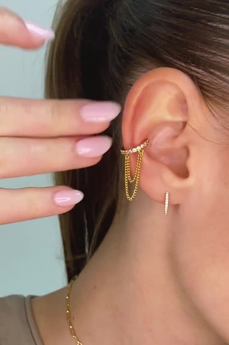 Dainty & Minimalist Pave CZ Huggie Hoop Earrings video poster